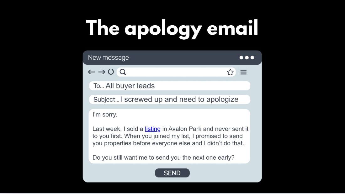 The apology email