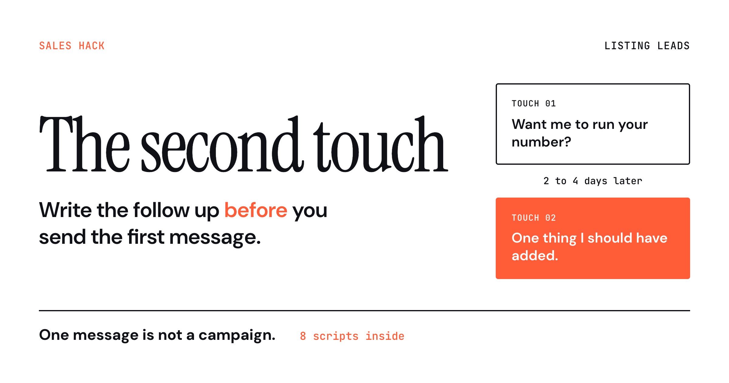 My favorite sales hack: the second touch